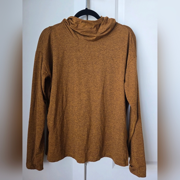 Athleta Uptempo Cowl Neck Hoodie Sweatshirt in Rich Rustic Brown - Picture 3 of 14
